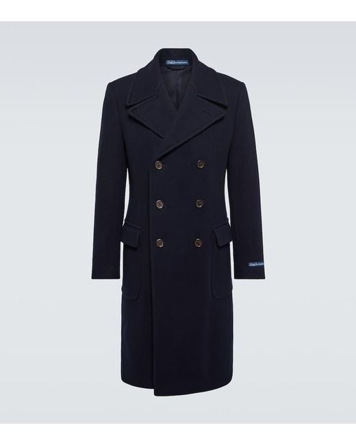 Polo Ralph Lauren Blue Double-breasted Wool-blend Coat for men