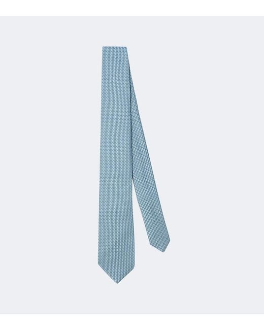Brioni Blue Silk Jacquard Tie for men