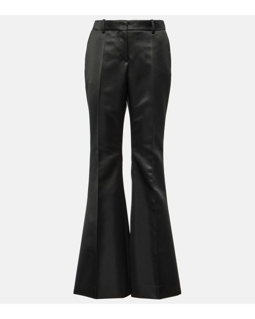 Pantalon evase en satin Nina Ricci en coloris Black