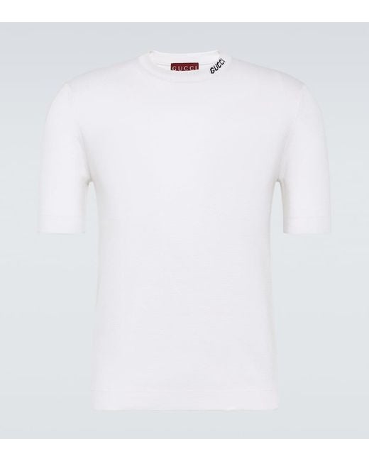 Gucci T-Shirt aus Seide und Baumwolle in White für Herren