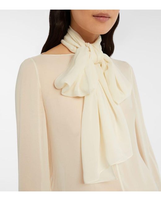 Alaïa White Schluppenbluse