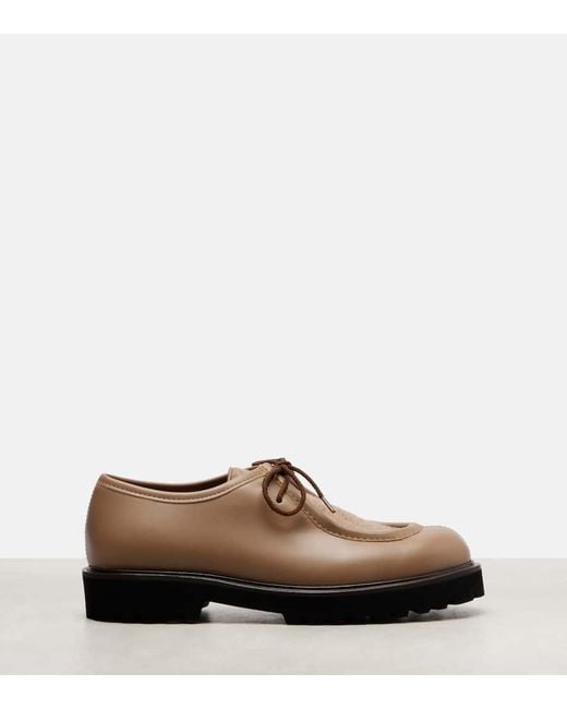 Max Mara Brown Schnuerschuhe Track Aus Leder Mit Veloursleder