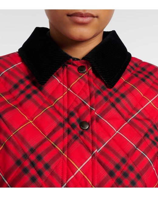 Chaqueta Check De Algodon Con Pana Burberry de color Red