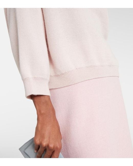 Khaite Pink Sabina Cashmere And Mohair Sweater