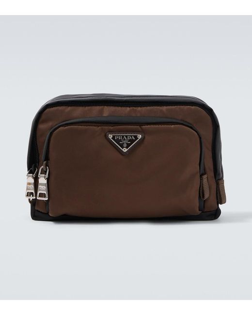 Prada Brown Re-Nylon Pouch for men