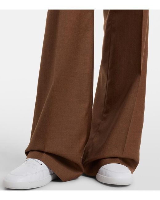 Gabriela Hearst Brown Vesta Wool And Silk Flared Pants