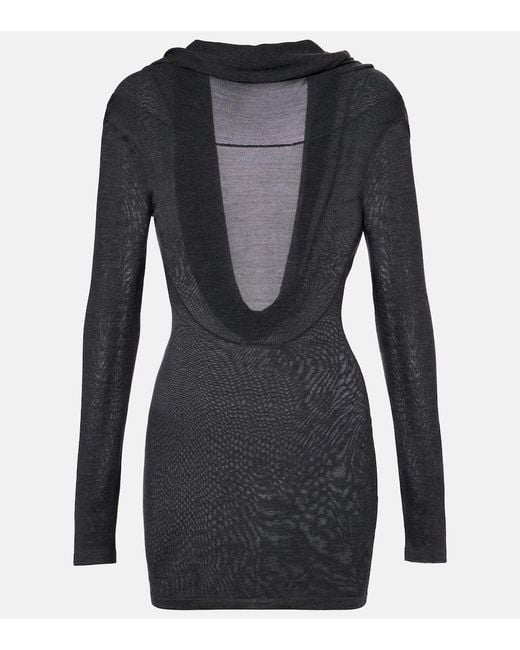 AYA MUSE Black Rayne Silk And Cashmere Minidress