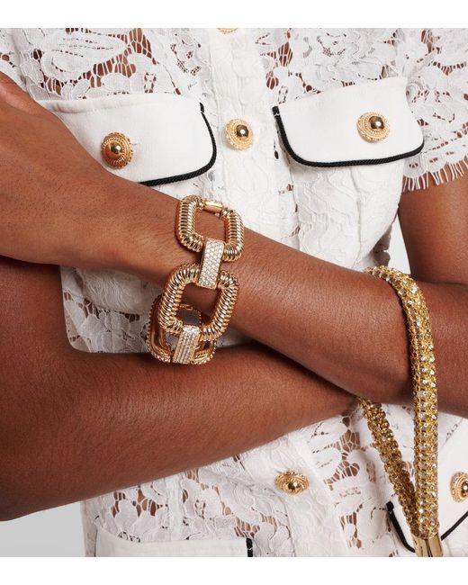 Self-Portrait Metallic Armband Knocker Mit Kristallen