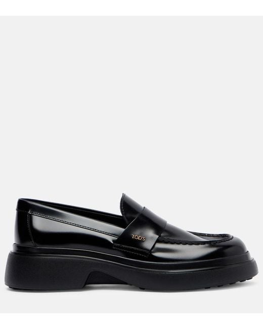 Tod's Black Leather Loafers
