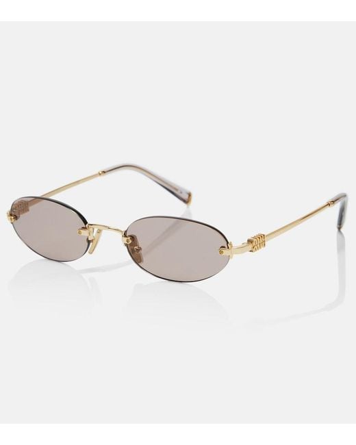 Miu Miu Multicolor Logo Oval Sunglasses