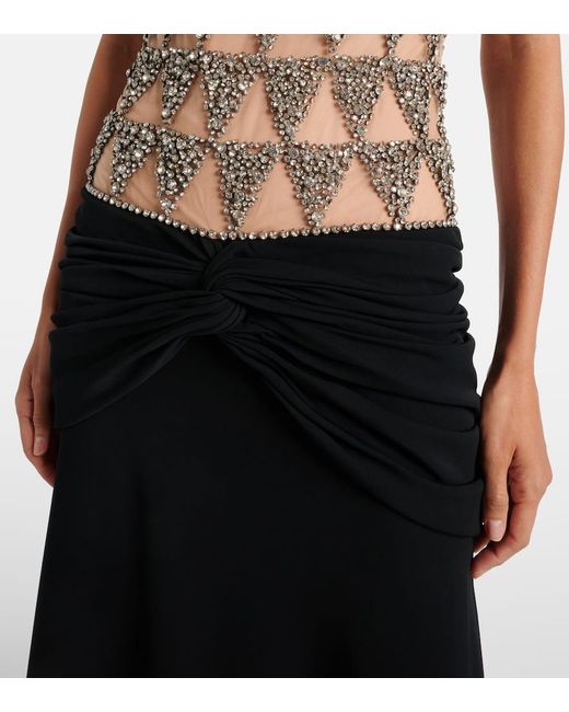 Costarellos Black Embellished Gown