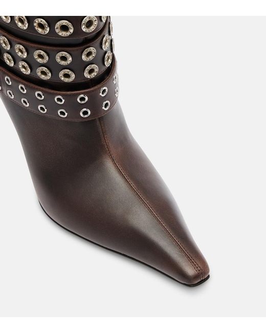 Mach & Mach Black Buckle Belt 95 Leather Ankle Boots