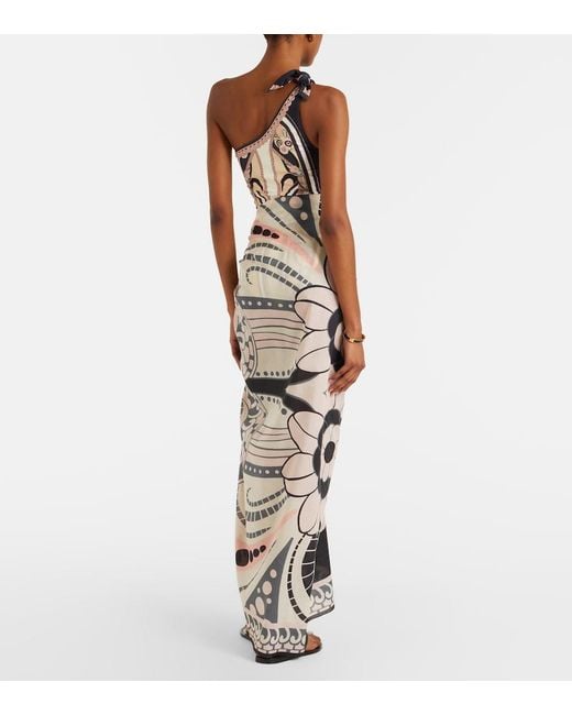 LaDoubleJ White Printed Cotton Beach Cover-Up