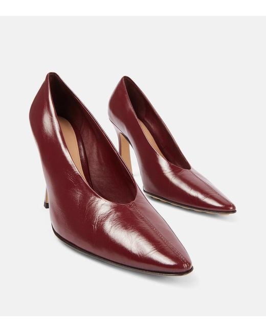 Bottega Veneta Red Sofia 90 Leather Pumps