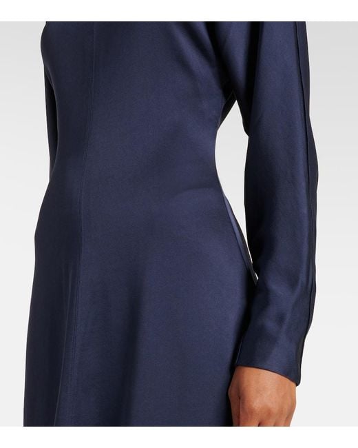 Jonathan Simkhai Blue Catriona Satin Midi Dress