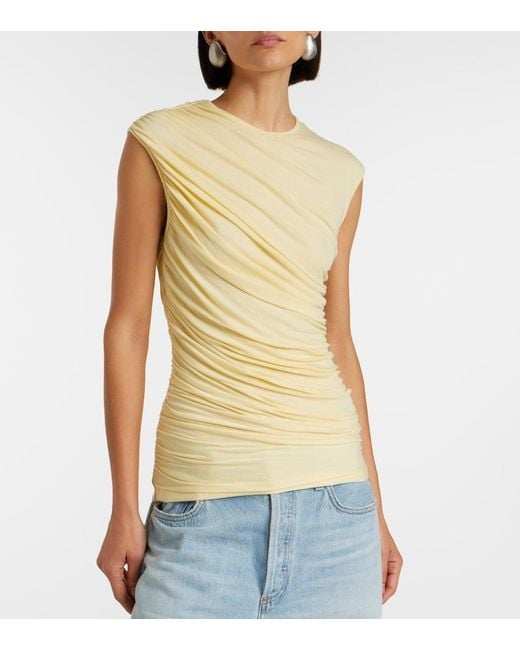 Agolde Yellow Ester Ruched Top
