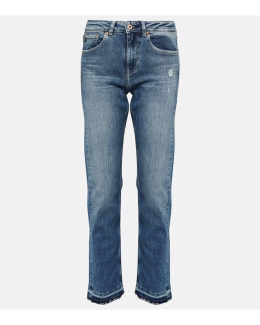 AG Jeans Blue Girlfriend Mid-rise Straight Jeans