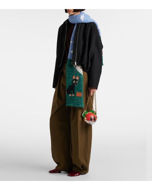 Loewe Green X Louis Wain Knight Cat Clutch
