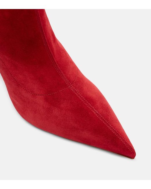 Christian Louboutin Red Miss Z 100 Suede Over-The-Knee Boots