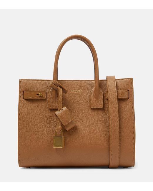 Saint Laurent Brown Sac De Jour Baby Small Leather Tote Bag