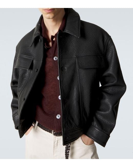 Studio Nicholson Black Leather Jacket for men