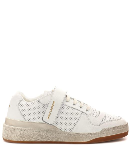 Saint Laurent Sl24 Leather Sneakers in White | Lyst
