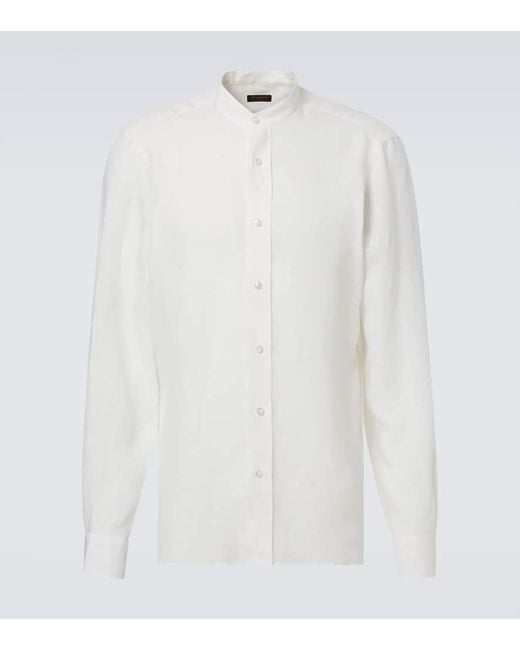 Rubinacci White Linen Shirt for men