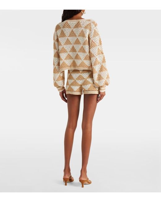 Anna Kosturova Natural Maija Crochet Cotton Shorts