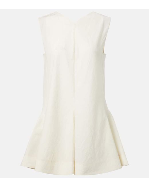Khaite White Mel Silk And Cotton Minidress