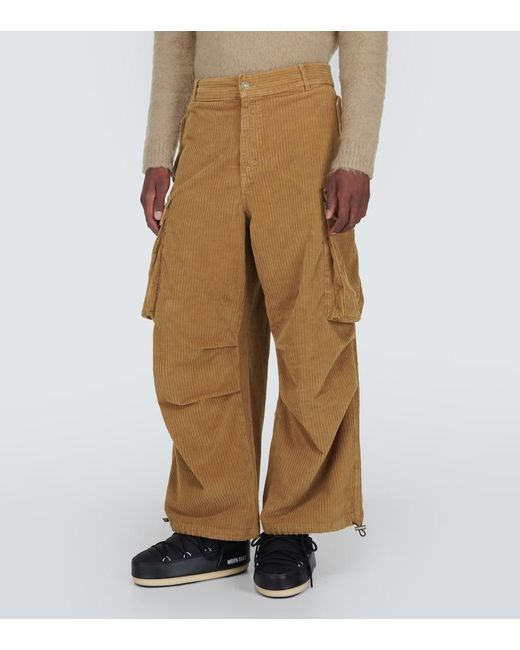 Alanui Natural Velvet Corduroy Cargo Pants for men