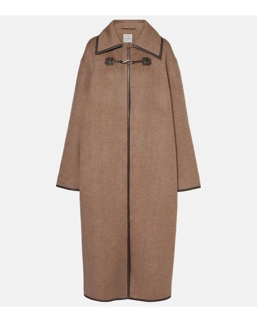 Totême  Brown Mantel Aus Wolle