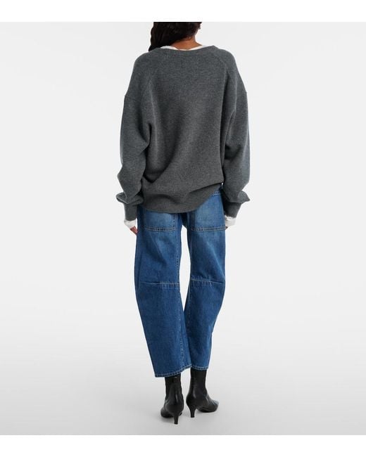 Nili Lotan Blue Shon Barrel-Leg Jeans