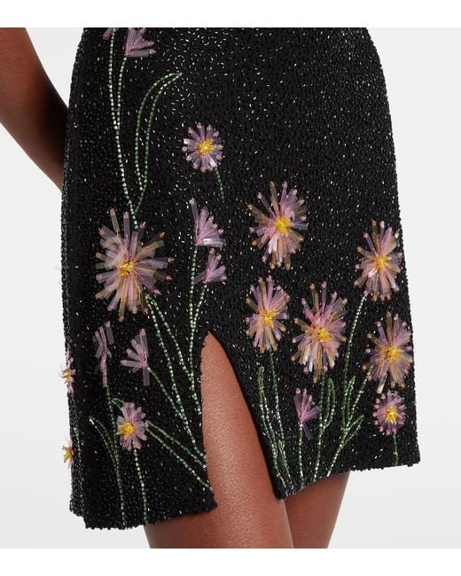 Staud Black Verziertes Minikleid Le Sable