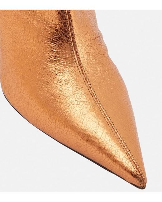 Alexandre Vauthier Orange Leather Ankle Boots