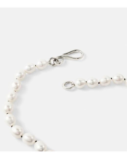 Collana Deco Collar in argento sterling con perle di Sophie Buhai in White