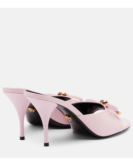 Versace Pink Opera 85 Patent Leather Mules