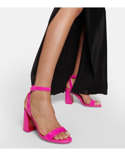 Christian Louboutin Pink Miss Sabina 85 Patent Leather Sandals