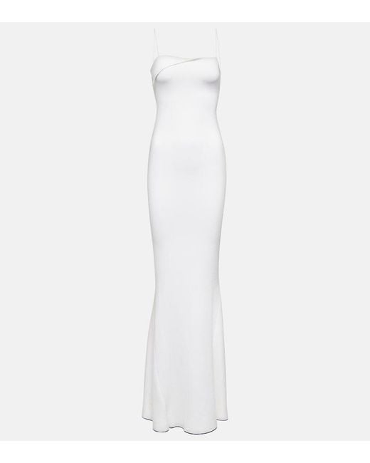 Jacquemus White La Robe Aro Gown