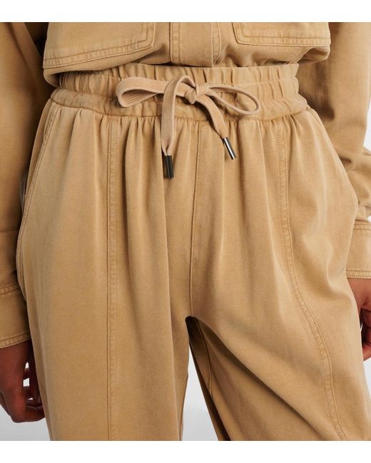 Isabel Marant Natural Rozene Cotton Jersey Sweatpants