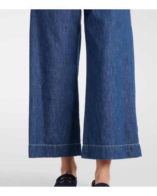 Max Mara Blue High-Rise Wide-Leg Jeans Paul