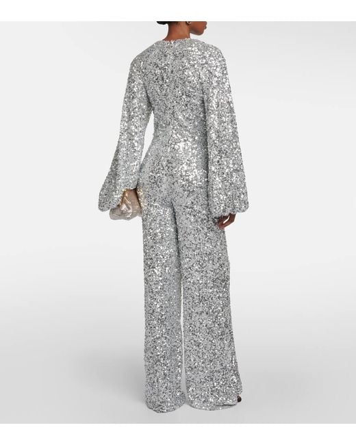 Combi-Pantalon A Sequins ROTATE BIRGER CHRISTENSEN en coloris Gray