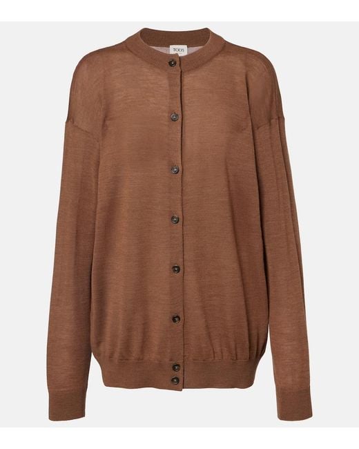 Tod's Brown Virgin Wool Cardigan