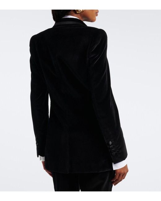 Dolce & Gabbana Black Cotton And Silk-Blend Velvet Blazer