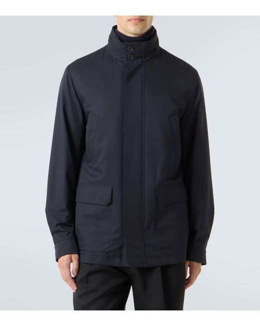 Zegna Blue Twill Field Jacket for men