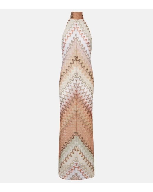 Missoni Natural Halterneck Lame Maxi Dress