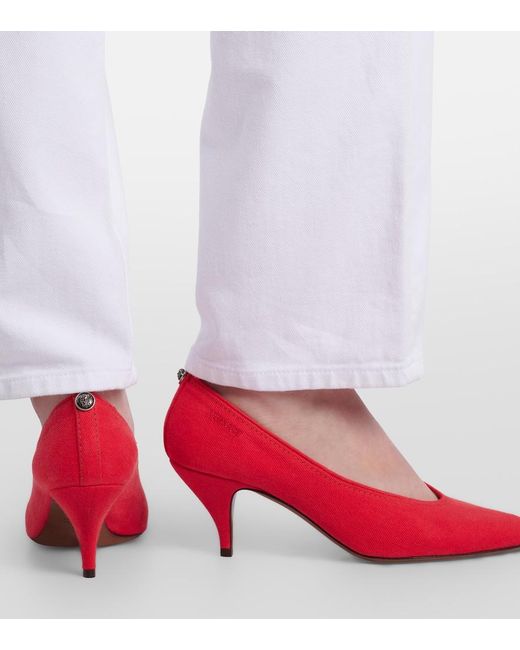 Versace Red Tina Denim Pumps