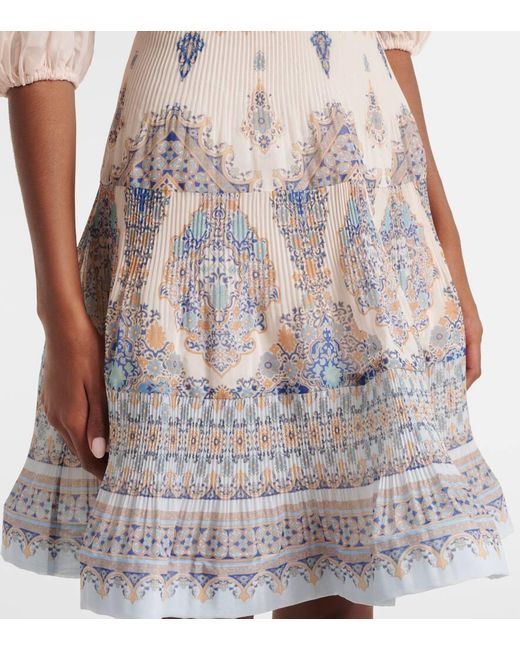 Zimmermann White Gedrucktes Mini -Kleid