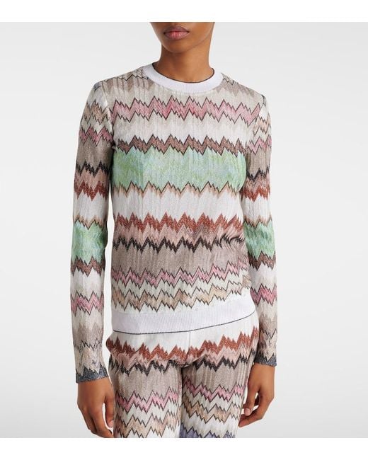 Missoni Gray Zigzag Lame Top