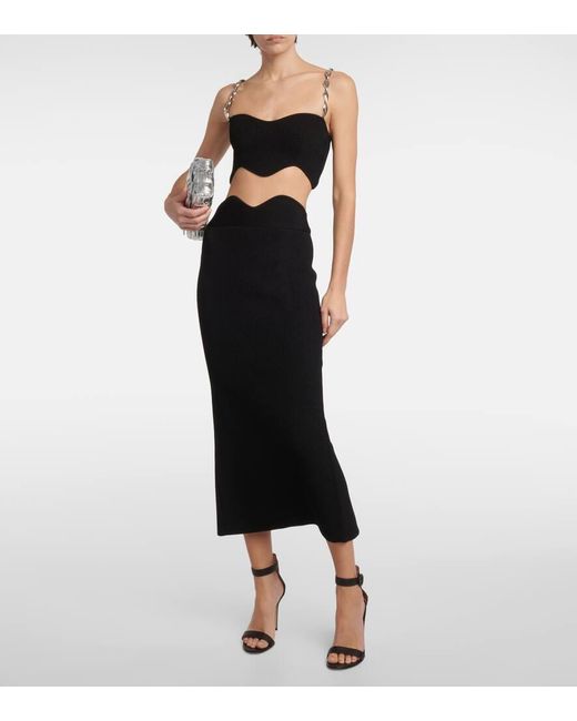 Set De Top Y Falda Midi Marina Wave Galvan de color Black