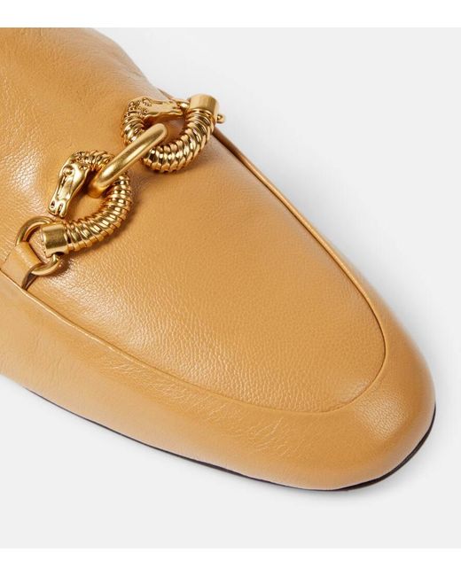 Tory Burch Natural Jessa Embellished Leather Loafers